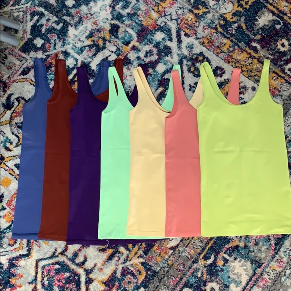 Theory Len Tubular Stretch Tanks Lot of 7